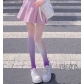 Lolita Japanese girl style white peach pink gradient stockings net red black silk color thin pants with skirt pure desire
