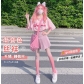 Lolita Japanese girl style white peach pink gradient stockings net red black silk color thin pants with skirt pure desire