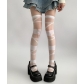 Gothic punk bandage stockings hot girl cross striped black ripped stockings bottoming pantyhose