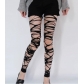 Gothic punk bandage stockings hot girl cross striped black ripped stockings bottoming pantyhose