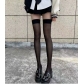 Thin contrasting stockings over the knee socks female sexy red edge black stockings transparent color matching sexy black stockings