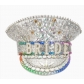 European and American party rhinestone bride hat white sequin wide brim hat letter bride party hat holiday big cap