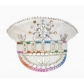 European and American party rhinestone bride hat white sequin wide brim hat letter bride party hat holiday big cap