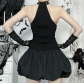 Dark Gothic style halter neck strappy vest dress New fashion personality street dress for women