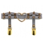 European and American Harajuku punk Gothic gold heart-shaped leather hand-rivet leg ring personality street dance thigh garter