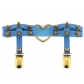 European and American Harajuku punk Gothic gold heart-shaped leather hand-rivet leg ring personality street dance thigh garter