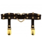 European and American Harajuku punk Gothic gold heart-shaped leather hand-rivet leg ring personality street dance thigh garter