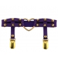 European and American Harajuku punk Gothic gold heart-shaped leather hand-rivet leg ring personality street dance thigh garter