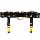 European and American Harajuku punk Gothic gold heart-shaped leather hand-rivet leg ring personality street dance thigh garter