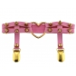European and American Harajuku punk Gothic gold heart-shaped leather hand-rivet leg ring personality street dance thigh garter