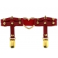 European and American Harajuku punk Gothic gold heart-shaped leather hand-rivet leg ring personality street dance thigh garter