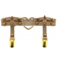 European and American Harajuku punk Gothic gold heart-shaped leather hand-rivet leg ring personality street dance thigh garter