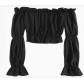 2025 Renaissance Medieval Women's Off-the-shoulder Ruffle Trim Puff Long Sleeve Tube Top Navel Shirt Top