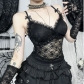 Dark Gothic Lace Triangle Cup Suspenders 2025 New Slim Sexy Hot Girl Vest Top