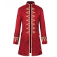 New Halloween Men's Coat Solid Color Fashion Steampunk Retro Stand Collar Uniform Performance