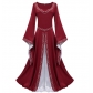 2025 New European and American Medieval Retro Lace Dress Gothic Trumpet Sleeve Dress Stage Performance Clothes