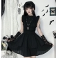Little witch dark pattern cotton fabric sleeveless dress dark Gothic long skirt comfortable new style all-match
