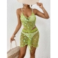 Women's holiday beach suit cross-border European and American women's clothing sequin stitching pure hand hook bikini two-piece blouse