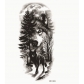 Waterproof tattoo stickers wolf head totem Arabic text tattoo stickers