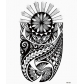 Flower arm tattoo stickers Waterproof half arm tattoo