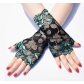 Short summer thin two-color lace sun protection half-finger gloves for women Cycling anti-ultraviolet dance performance gloves