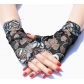 Short summer thin two-color lace sun protection half-finger gloves for women Cycling anti-ultraviolet dance performance gloves