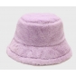 Hot sale pure color simple imitation rabbit fur fisherman hat autumn and winter outdoor warm plush bucket hat