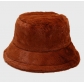 Hot sale pure color simple imitation rabbit fur fisherman hat autumn and winter outdoor warm plush bucket hat