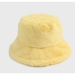 Hot sale pure color simple imitation rabbit fur fisherman hat autumn and winter outdoor warm plush bucket hat