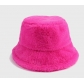 Hot sale pure color simple imitation rabbit fur fisherman hat autumn and winter outdoor warm plush bucket hat