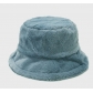 Hot sale pure color simple imitation rabbit fur fisherman hat autumn and winter outdoor warm plush bucket hat