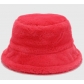 Hot sale pure color simple imitation rabbit fur fisherman hat autumn and winter outdoor warm plush bucket hat