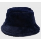 Hot sale pure color simple imitation rabbit fur fisherman hat autumn and winter outdoor warm plush bucket hat