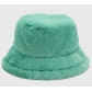 Hot sale pure color simple imitation rabbit fur fisherman hat autumn and winter outdoor warm plush bucket hat