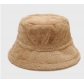 Hot sale pure color simple imitation rabbit fur fisherman hat autumn and winter outdoor warm plush bucket hat
