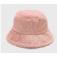 Hot sale pure color simple imitation rabbit fur fisherman hat autumn and winter outdoor warm plush bucket hat