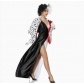 Halloween black and white witch cos Cruella shawl cape Dalmatian cape wig gloves necklace party dress (single skirt)