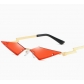 New fashion frameless sunglasses for women European and American personality color film street shooting sunglasses metal sunglasses