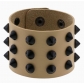 European and American punk non-mainstream exaggerated black conical spike rivet three-row leather wide bracelet bracelet wrist bracelet