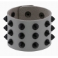 European and American punk non-mainstream exaggerated black conical spike rivet three-row leather wide bracelet bracelet wrist bracelet