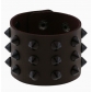 European and American punk non-mainstream exaggerated black conical spike rivet three-row leather wide bracelet bracelet wrist bracelet