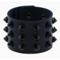 European and American punk non-mainstream exaggerated black conical spike rivet three-row leather wide bracelet bracelet wrist bracelet