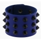 European and American punk non-mainstream exaggerated black conical spike rivet three-row leather wide bracelet bracelet wrist bracelet