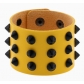 European and American punk non-mainstream exaggerated black conical spike rivet three-row leather wide bracelet bracelet wrist bracelet