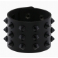 European and American punk non-mainstream exaggerated black conical spike rivet three-row leather wide bracelet bracelet wrist bracelet
