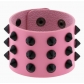 European and American punk non-mainstream exaggerated black conical spike rivet three-row leather wide bracelet bracelet wrist bracelet