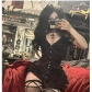 Dark Gothic style deep V-neck plaid red plaid dress 2025 new punk hottie short skirt for women
