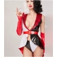 New Cruella COS clothing patent leather sexy black and white witch spotted dog Cruella Halloween costume
