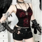 Dark Gothic Style Slim Lace Splicing Suspenders 2025 New Sexy Hot Girl Vest Tops for Women