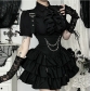 Dark Gothic style royal sister temperament ruffle dress 2025 new personality punk short skirt female